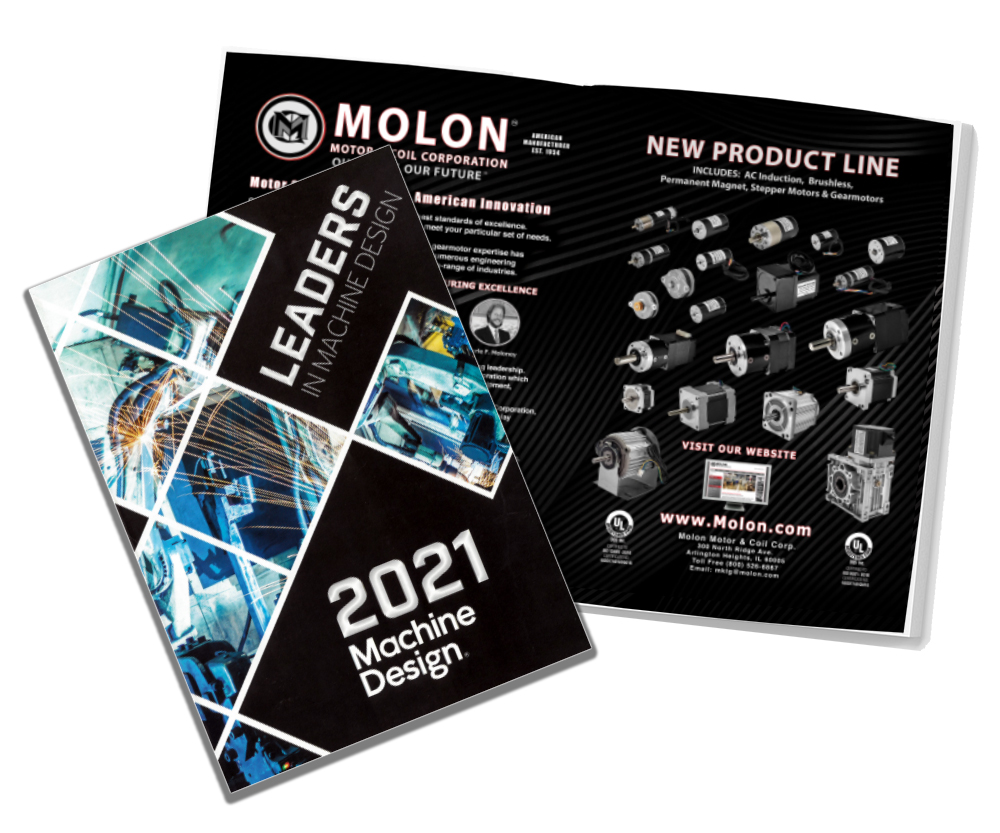 2021 Leaders in Machine Design award featuring Molon Motors